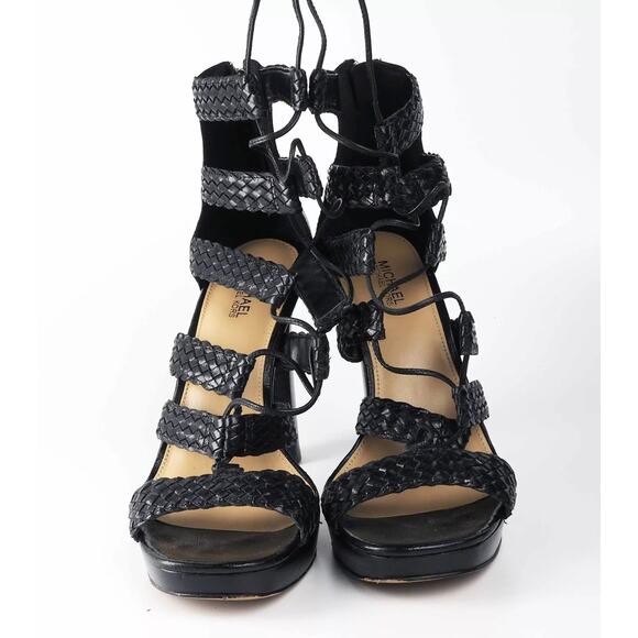Michael Kors Braided Leather Gladiator Tassel BOHO Platform Sandals 8M - Picture 3 of 8